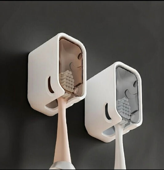 Flip-Top Wall-Mounted Toothbrush Holder (2-Pack)